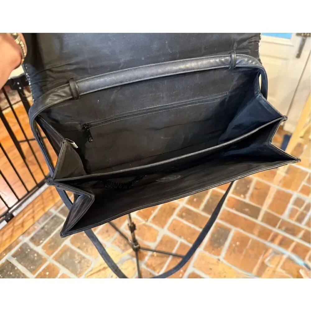 Whiting & Davis Black Metal Mesh Shoulder Strap/Clutch Crossbody Bag